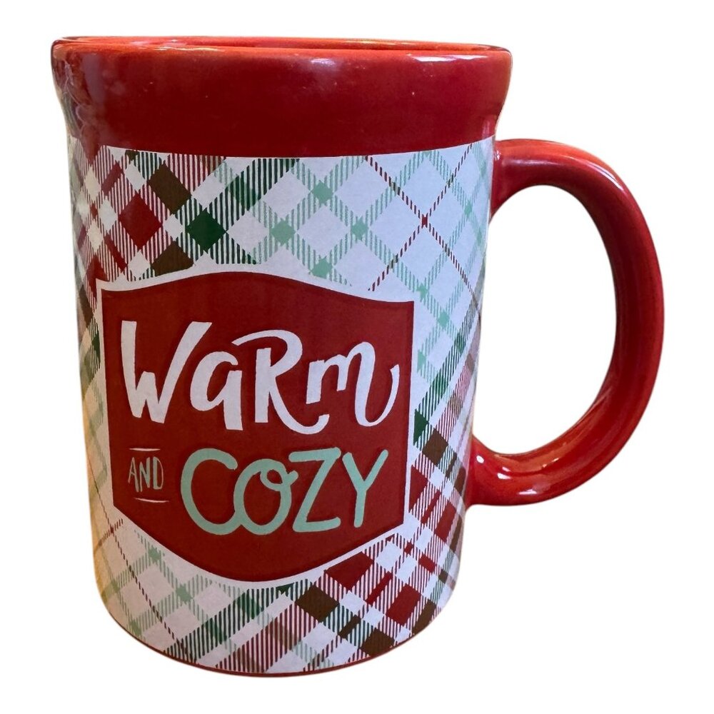 Warm & Cozy Red Plaid Ceramic Coffee Mug By DesignPac
